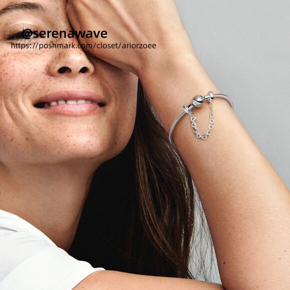 Pandora Linked Hearts Safety Chain - Picture 4 of 4